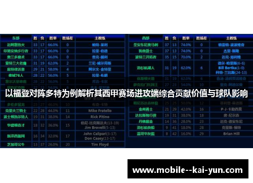 以福登对阵多特为例解析其西甲赛场进攻端综合贡献价值与球队影响